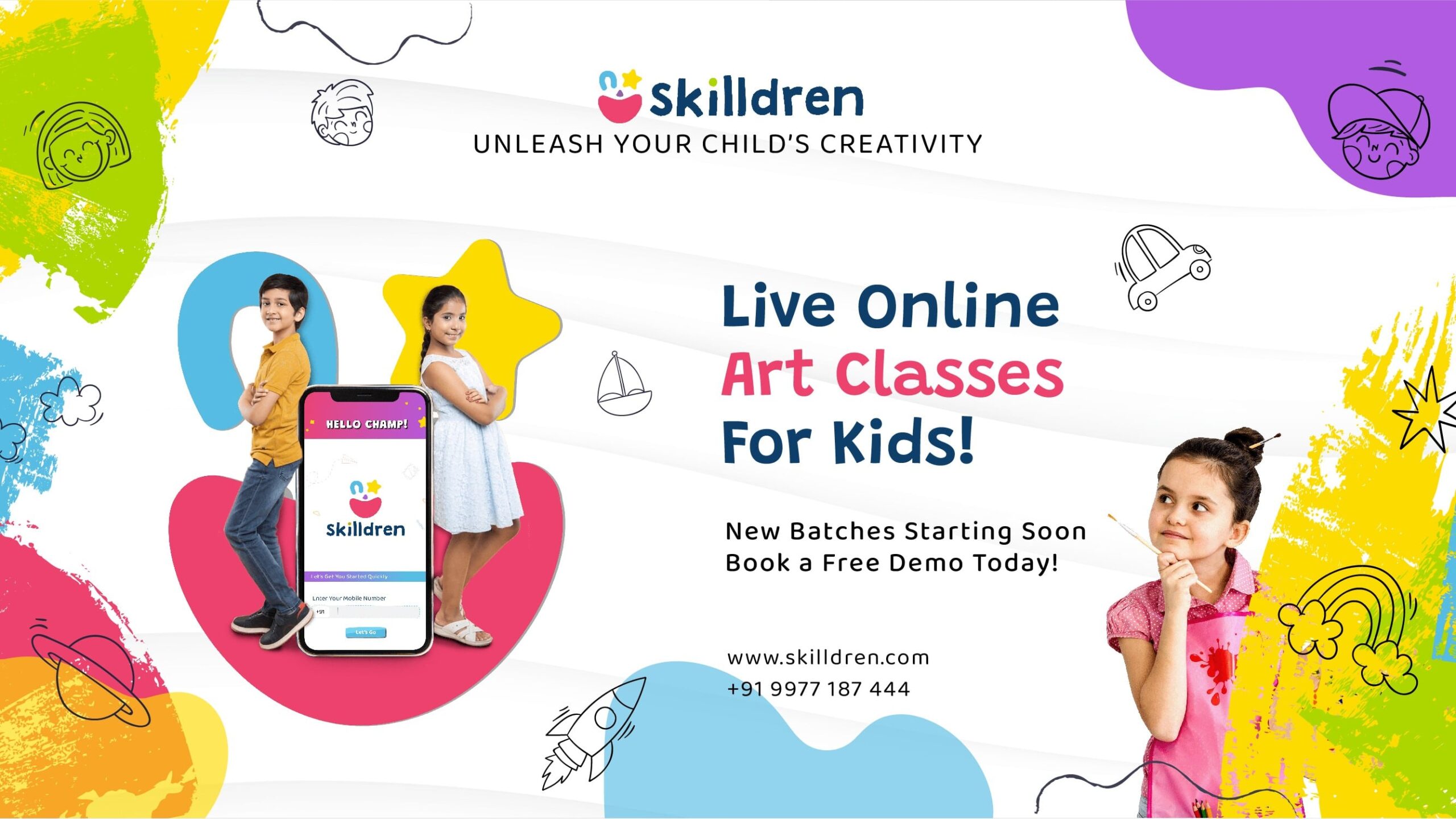 Live Online Art Classes For Kids By Skilldren